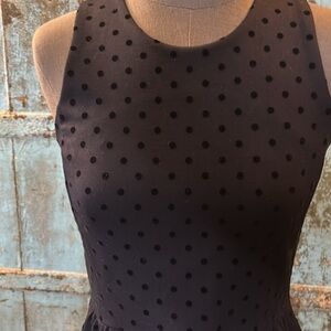 New! J.Crew Navy Blue Polka Dot Sleeveless Dress XS Stretch